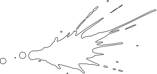 Sharp and fast-streaked ink splash contour with elongated lines forming a hollow burst.