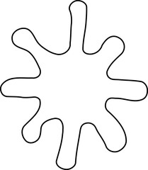 Obraz premium Organic bloom shape with petal-like ink sprays in a textured grunge outline and hollow center.