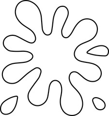 Obraz premium Central ink dot radiating grunge-style burst lines and hollow texture forming a dynamic star shape.