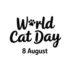 Naklejka premium World cat day greeting with paw prints celebrate feline friends on august eighth