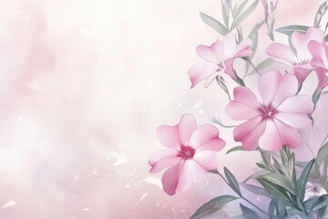 Delicate pink floral design with soft pastel hues.