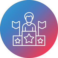 Success Line Gradient Circle Background Icon
