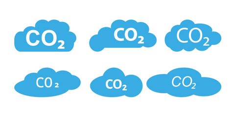 Obraz premium Low carbon dioxide icon symbol collection on white background.