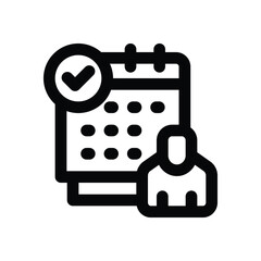 appointment line icon. Clean and minimalist vector icon for websites, mobile apps, presentations, and logos. Fully scalable and customizable for any project.