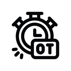 over time line icon. Clean and minimalist vector icon for websites, mobile apps, presentations, and logos. Fully scalable and customizable for any project.