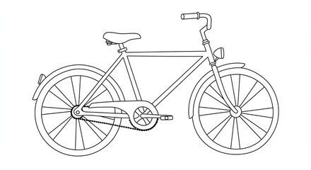 Classic Bicycle Line Art TwoWheeled Vintage Bike Illustration