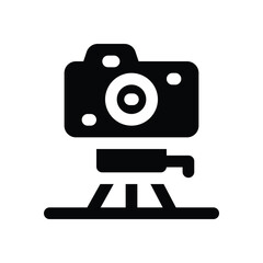 tripod glyph icon. Strong and solid vector icon for websites, mobile interfaces, presentations, and visual branding. High quality and easy to edit.