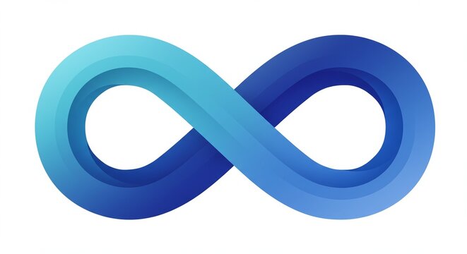 Abstract Blue Infinity Loop Modern Design, Endless Symbol
