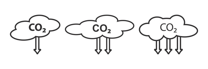 Co2 gas icon. Carbon Neutrality Icon Set Multiple Style Collection.