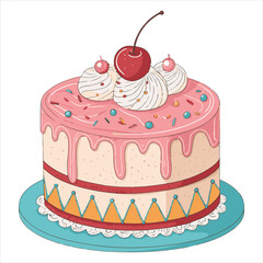 Displayed are whimsical cake graphic dreams.  Shown: Vectorized Cake Wonders