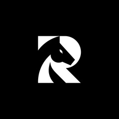 letter R horse logo