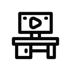 workplace line icon. Clean and minimalist vector icon for websites, mobile apps, presentations, and logos. Fully scalable and customizable for any project.