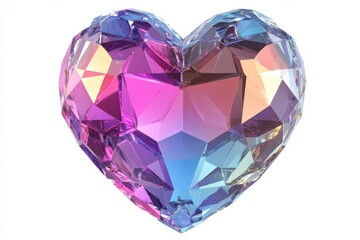 Fototapeta premium Heart shaped crystal object displayed on white background