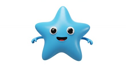 Cartoon blue star character illustration