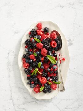 fruit salad on serving platter