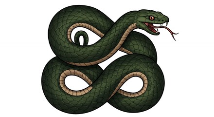 Obraz premium Coiled snake graphic design