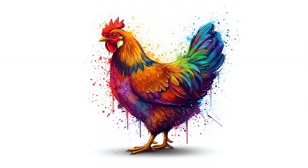 Fototapeta premium Colorful chicken illustration