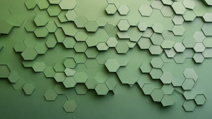 Abstract green hexagonal pattern, textured surface.
