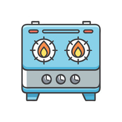Illustration of stove gas cooker kitchen appliance cooking flame burner equipment home tool design 90