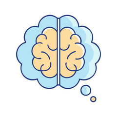 Brain thinking cloud idea mind intelligence knowledge memory learning psychology concept creative