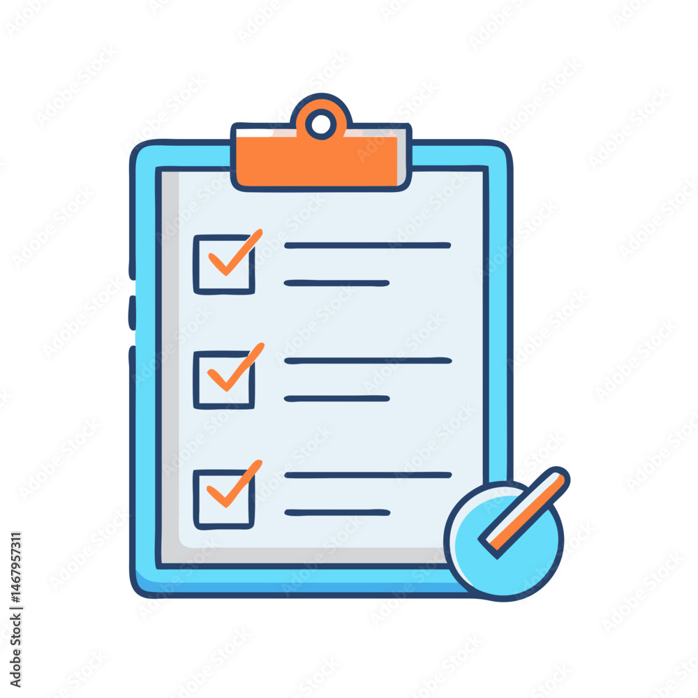 Poster checklist clipboard task management to do list planning organization project management workflow pro