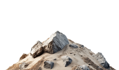 Mountain formation process natural landscape scene elevated view isolated on transparent background