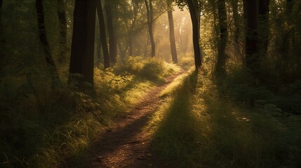 Obraz premium Sunlit forest path