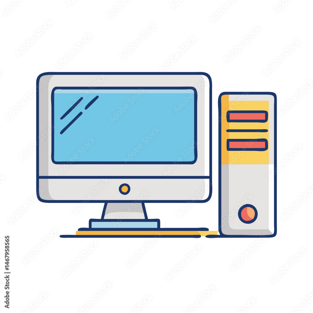 Poster Computer desktop pc workstation technology hardware electronics screen monitor cpu computing device system