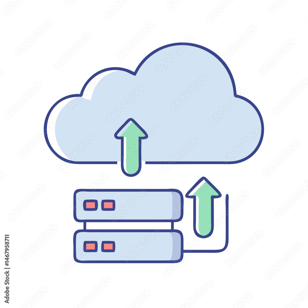Poster cloud computing server data upload storage network technology database system backup and transfer so