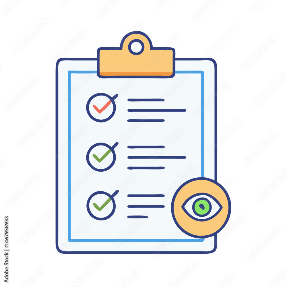 Poster checklist clipboard task management check mark list to do item survey inspection form review audit