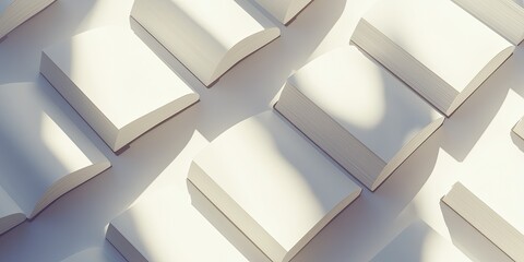 Stacked Blank Books in Light