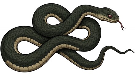 Obraz premium Dark gray snake illustration
