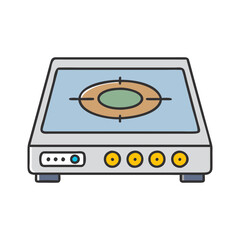 Fototapeta premium Illustration of cooking stove kitchen appliance with burner and control knobs for food preparation