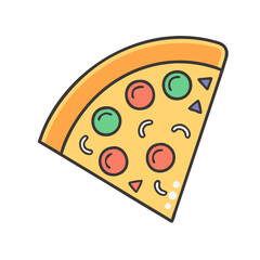 Delicious pizza slice pepperoni pizza food italian pizza cheese pizza tasty pizza vector illustration