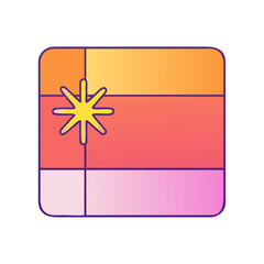 Gift box present package birthday celebration holiday christmas surprise ribbon star design vector