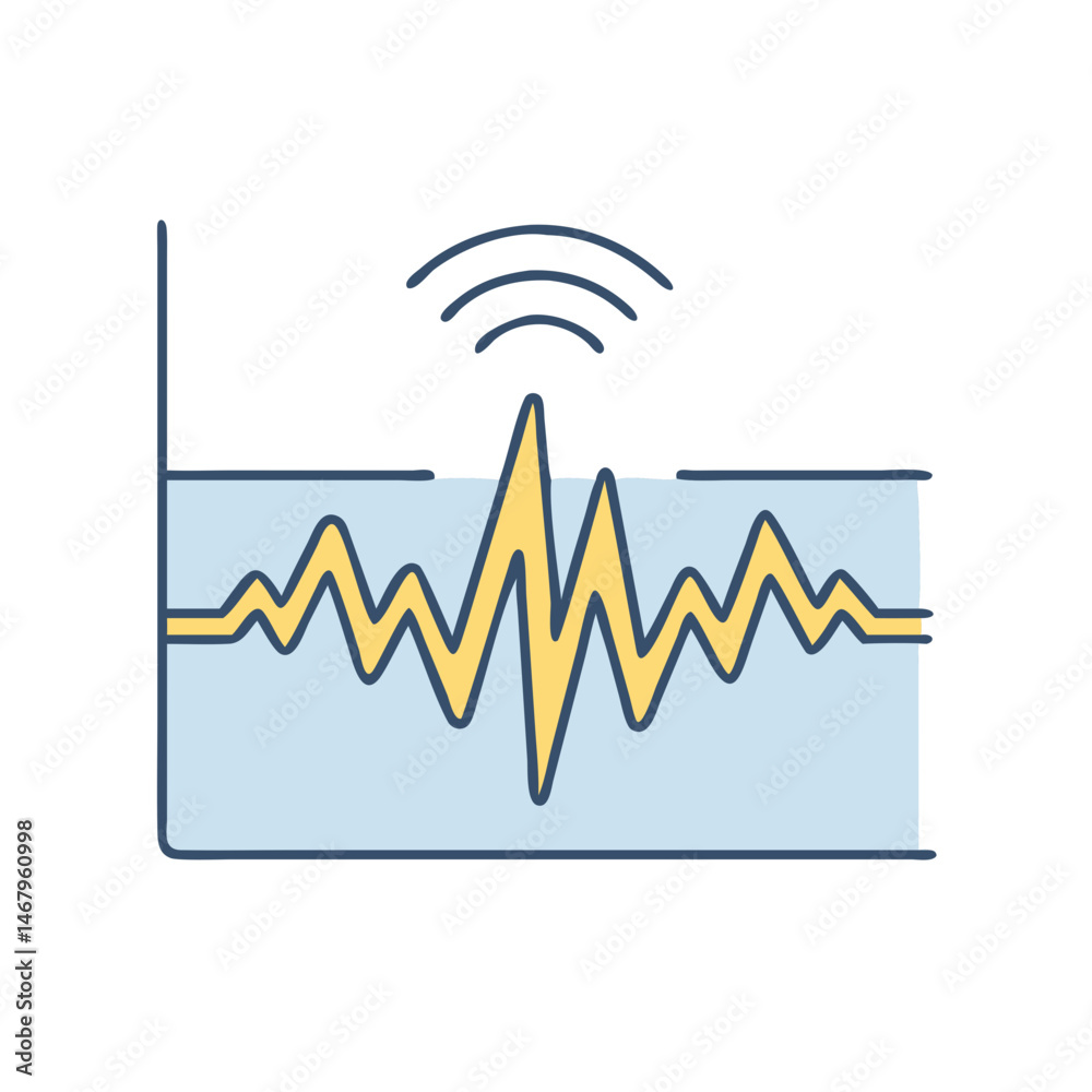 Poster Analyze signal processing waveform frequency amplitude sound wave data graph visualization chart
