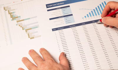 Analyzing loan repayment schedule with financial charts
