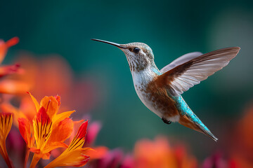 Fototapeta premium Tasty Nature Scene with Delicate Flying Bird