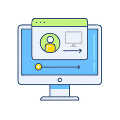 Computer monitor user interface design vector illustration technology digital display screen graphic