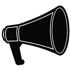 A black megaphone outline, perfect for announcements or amplifying important voices today