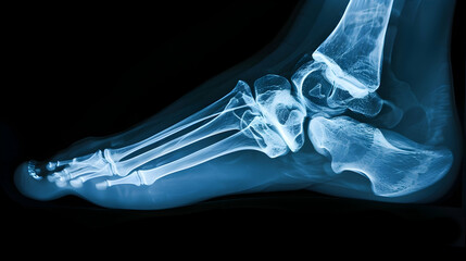 X-ray view of woman's foot with ankle pain
