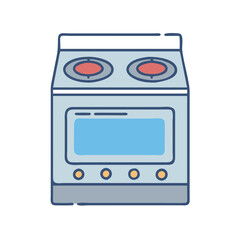 Fototapeta premium Illustration of kitchen stove oven appliance cooking baking culinary domestic equipment design element vector