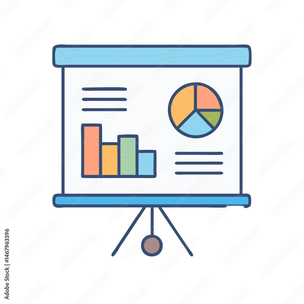 Poster presentation board with charts and graphs for business data analysis and reporting tool