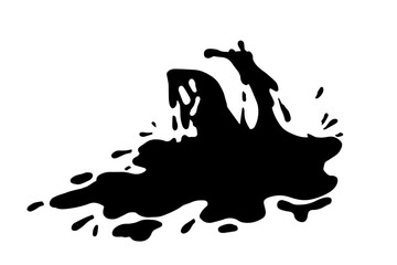 Silhouette, shadow of halloween character, scary flying monster, behemoth. Vector graphics.