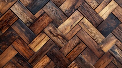 Dark brown wood herringbone pattern. Rich tones and textures.