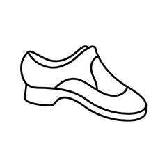 Elegant Dance Shoe Design in Line Art Style