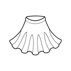 Tutu and Skirt Dance Line Art Vector Drawing