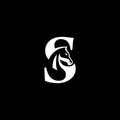 Obraz premium letter S horse logo
