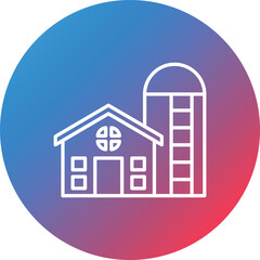 Silo Line Gradient Circle Background Icon