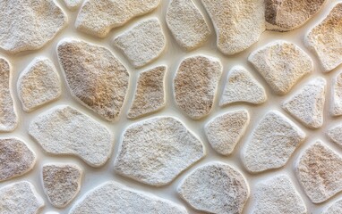 Beige and white irregular stone wall texture